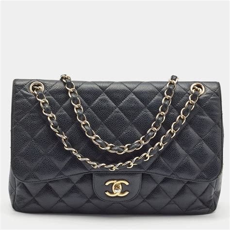 chanel large classic handbag|chanel black classic quilted handbag.